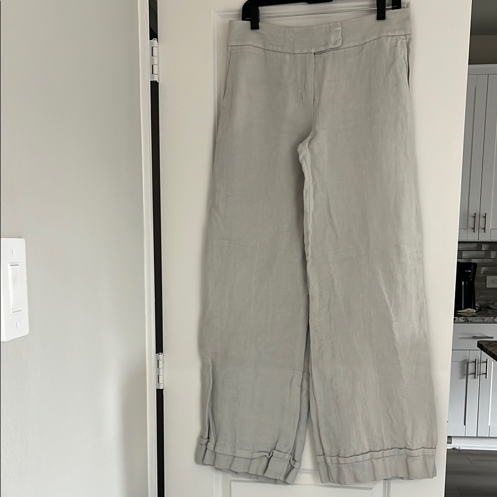 S Max Mara Light Gray Wide-Leg Pants